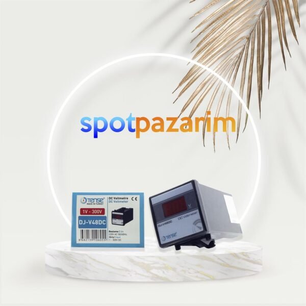 TENSE DJ-V48DC Dijital DC Voltmetre 1V - 300V DC, 3 Hane 9 mm Display (48 x 48)