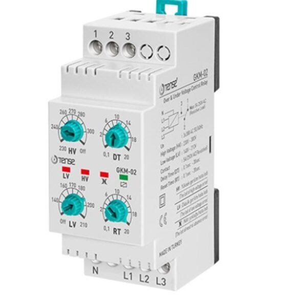 Tense GKM-02 Trifaze Aşırı - Düşük Gerilim Kontrol Rölesi (Monofaze Kadran)