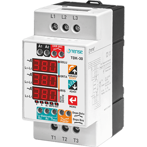 TENSE TDK-30 Dijital Kontaktörlü Trifaze Dalgıç Kontrol Rölesi