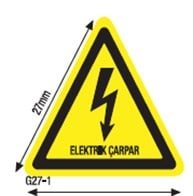 27x27 mm Elektrik Çarpar Uyarı Etiketi