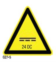 27x27 mm Dikkat 24DC Uyarı Etiketi