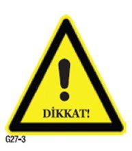 27x27 mm Dikkat Uyarı Etiketi