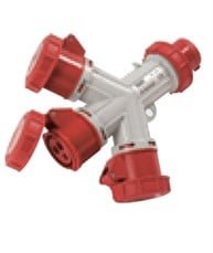 (3P+T)Seyyar Üçlü Çoklayıcı Priz(Fiş Girişli) IP67