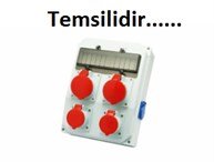 2 Adet Ip44 5x32A CEE Ön+2 Adet  Ip44 5x16A  CEE Ön+2 Adet 1x16A Yan Priz Montajlı Sigortalı Kombinasyon Kutusu(260x350mm)