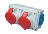 2 Adet IP44 +5x32A CEE Ön+2 Adet 1x16A Yan Sigortasız Kombinasyon Kutusu(213x113x73mm) IP67