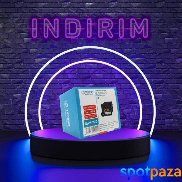 TENSE DAV-72D Dijital Voltmetre & Ampermetre 150V-260V 1A-100A Pano Tipi 72X72